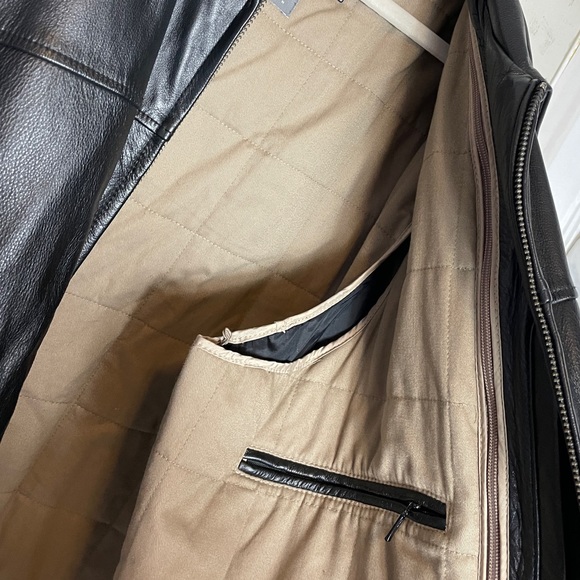 Wilsons Leather Thinsulate lining leather jacket vest 2in1 black mens 2XLT - Picture 7 of 16